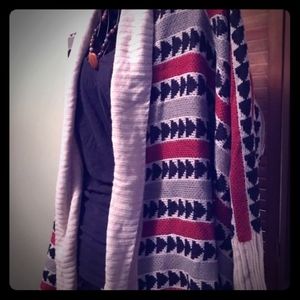 Aztec Print Flow Away Open Front Cardigan Size M